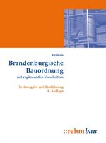 ISBN 9783807300856: Brandenburgische Bauordnung mit ergänzenden Vorschriften - Textausgabe mit Einführung