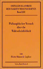 ISBN 9783817132331: Philosophischer Versuch über die Wahrscheinlichkeit von Pierre S. de Laplace (Autor), R. von Mises (Herausgeber)