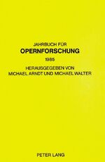 ISBN 9783820488814: Jahrbuch für Opernforschung. Band 1 (1985)