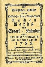 ISBN 9783821503790: Aachen - Raths- und Staats-Kalender oder Schematismus auf das Jahr Christi 1786 – Reprint