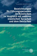 ISBN 9783825356903: Bezeichnungen für Führungspersonen im Russischen im Vergleich mit anderen slawischen Sprachen und dem Deutschen