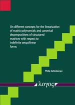 ISBN 9783832549145: On different concepts for the linearization of matrix polynomials and canonical decompositions of structured matrices with respect to indefinite sesquilinear forms