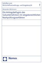 ISBN 9783832916190: Die Antragsbefugnis des Subunternehmers im vergaberechtlichen Nachprüfungsverfahren