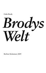 ISBN 9783839142585: Brodys Welt Brody, Cohn