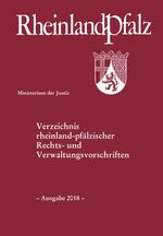 ISBN 9783848748815: Verzeichnis rheinland-pfälzischer Rechts- und Verwaltungsvorschriften: - Ausgabe 2018 -