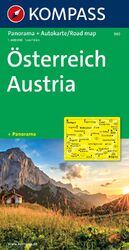 ISBN 9783854917502: KOMPASS Autokarte Österreich, Austria 1:600.000 - mit Panorama