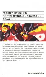 ISBN 9783861509165: GEHT IN ORDNUNG - SOWIESO - GENAU