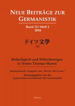 ISBN 9783862053216: Neue Beiträge zur Germanistik – Band 15, Heft 1, 2016