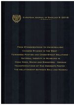 ISBN 9783865154125: European Journal of Sinology 9 (2018) - From Ethnocentrism to Universalism: Chinese Studies in the West / Taiwanese Parties and Cross-Strait Relations / National Identity in Museums in Hong Kong, Macao and Singapore ...