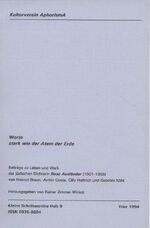 ISBN 9783865751256: Worte stark wie der Atem der Erde – Beiträge zu Leben und Werk der jüdischen Dichterin Rose Ausländer (1901-1988)