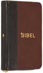 ISBN 9783866990432: Die Bibel – Schlachter 2000 – Miniaturausgabe (PU-Einband, grau/braun, Goldschnitt, Reißverschluss)