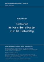 ISBN 9783876906263: Festschrift für Hans-Bernd Harder zum 60. Geburtstag