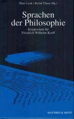 ISBN 9783882212877: Sprachen der Philosophie (Symposium für Friedrich Wilhelm Korff)