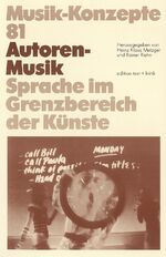 ISBN 9783883774480: Autoren-Musik - Sprache im Grenzbereich der Künste