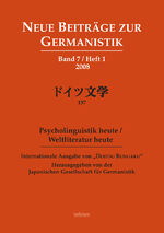 Neue Beiträge zur Germanistik - Internationale Ausgabe von "Doitsu Bungaku", Band 7 / Heft 1 (2008)