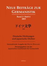 ISBN 9783891297162: Deutsche Dichtungen und japanische Dichter - Internationale Ausgabe der Doitsu Bungaku