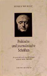 ISBN 9783894681593: Politische und journalistische Schriften