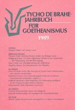 Tycho de Brahe-Jahrbuch für Goetheanismus / Tycho de Brahe-Jahrbuch für Goetheanismus - 1989