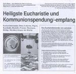 Heiligste Eucharistie und Kommunionspendung /-empfang