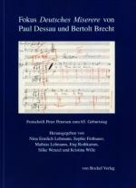 ISBN 9783932696657: Fokus "Deutsches Miserere" von Paul Dessau und Bertolt Brecht - Festschrift Peter Petersen zum 65. Geburtstag