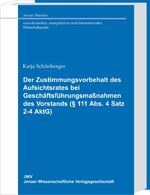 ISBN 9783935808927: Der Zustimmungsvorbehalt des Aufsichtsrates bei Geschäftsführungsmaßnahmen des Vorstands (§ 111 Abs. 4 Satz 2-4 AktG)