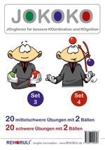 ISBN 9783947104314: JOKOKO-DIN A5-Karten - SET 3 + Set 4 (DIN A5 Karten) – 20 mittelschwere + 20 schwere Übungen mit 2 Bällen