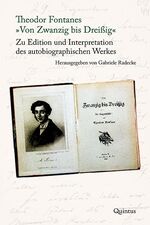 ISBN 9783947215331: Theodor Fontanes „Von Zwanzig bis Dreißig“ – Zu Edition und Interpretation des autobiographischen Werkes