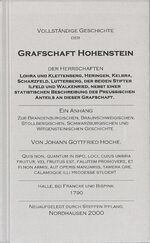 Vollständige Geschichte der Grafschaft Hohenstein - Die Herrschaften Lohra, Klettenberg, Heringen, Kelbra, Scharzfeld, Lutterberg, der beiden Stifter Ilfeld und Walkenried