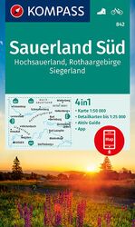 ISBN 9783990444146: KOMPASS Wanderkarte 842 Sauerland Süd, Hochsauerland, Rothaargebirge, Siegerland 1:50.000 – 4in1 Wanderkarte mit Aktiv Guide und Detailkarten inklusive Karte zur offline Verwendung in der KOMPASS-App. Fahrradfahren.