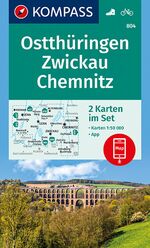 ISBN 9783990444177: KOMPASS Wanderkarten-Set 804 Ostthüringen, Zwickau, Chemnitz (2 Karten) 1:50.000 – inklusive Karte zur offline Verwendung in der KOMPASS-App. Fahrradfahren.