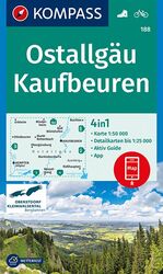 ISBN 9783990444856: KOMPASS Wanderkarte Ostallgäu, Kaufbeuren - 4in1 Wanderkarte 1:50000 mit Aktiv Guide und Detailkarten inklusive Karte zur offline Verwendung in der KOMPASS-App. Fahrradfahren.