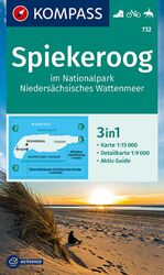 ISBN 9783990447529: KOMPASS Wanderkarte 732 Spiekeroog im Nationalpark NIedersächsisches Wattenmeer 1:15.000 – 3in1 Wanderkarte mit Aktiv Guide und Detailkarte. Fahrradfahren Reiten.