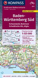 ISBN 9783991217411: KOMPASS Großraum-Radtourenkarte 3711 Baden-Württemberg Süd, Schwarzwald, Bodensee, Schwäbische Alb, Allgäu, 1:125.000 – 2 Karten im Set, reiß- und wetterfest, GPX-Daten zum Download