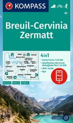 ISBN 9783991541714: KOMPASS Wanderkarte 87 Breuil-Cervinia, Zermatt 1:50.000 – 4in1 Wanderkarte mit Aktiv Guide und Detailkarten inklusive Karte zur offline Verwendung in der KOMPASS-App. Fahrradfahren. Skitouren.