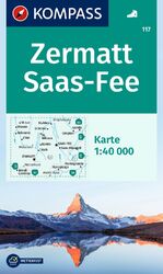 ISBN 9783991541790: KOMPASS Wanderkarte 117 Zermatt, Saas-Fee 1:40.000 - markierte Wanderwege, Hütten