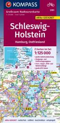 ISBN 9783991542575: KOMPASS Großraum-Radtourenkarte 3701 Schleswig-Holstein, Hamburg, Ostfriesland 1:125.000 – 2 Karten im Set, reiß- und wetterfest, GPS-Daten zum Download