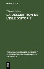 ISBN 9789027968722: La description de l'isle d'utopie