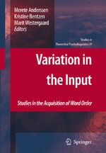 ISBN 9789048192069: Variation in the Input