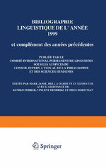 ISBN 9789401037501: Bibliographie linguistique de l´année 1999/Linguistic Bibliography for the year 1999