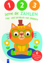 ISBN 9789464545739: 1,2,3 - Lerne die Zahlen - Mal- und Lernbuch mit Stickern (Cover Katze)