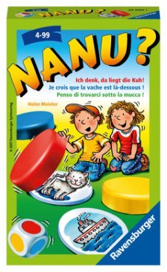 neues Spiel – Heinz Meister – Ravensburger 23063 - Nanu? Mitbringspiel für 2-4 Spieler, Merkspiel ab 4 Jahren, kompaktes Format, Reisespiel, Würfelspiel