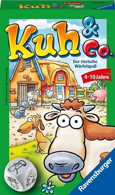 Ravensburger 23160 - Kuh und co, Mitbringspiel für 2-6 Spieler, Kinderspiel ab 4 Jahren, kompaktes Format, Reisespiel