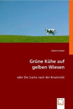 Grüne Kühe auf gelben Wiesen