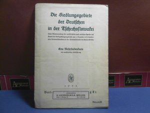 Die Siedlungsgebiete der Deutschen in der Tschechoslowakei. Unter Mitverwendung der ausschließlich nach amtlichen Quellen auf Grund der Volkszählungsergebnisse […]