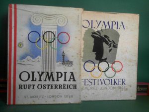 Olympia ruft Österreich. Fest der Völker St. Moritz - London 1948. (= Österreichsiches Olympiawerk Band I-III, in zwei gebunden).