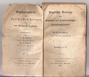 Practische Beiträge zur Kenntniß des Osnabrückischen Eigenthumrechtes.