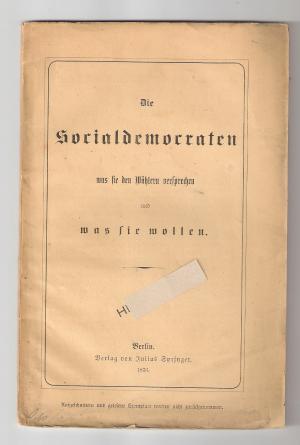 Die Socialdemocraten was sie den Wählern versprechen und was sie wollen.