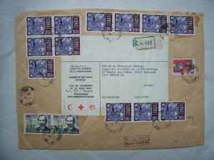 Paketfrankatur Luftpost , Croix-Rouge (Rotes Kreuz) Vietnam-Süd nach Genf (Schweiz)  1967