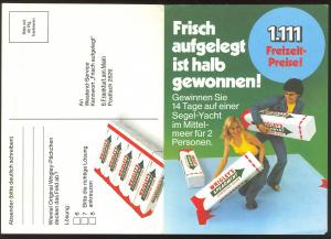 Wrigley's Spearmint - Preisausschreiben Postkarte "Frisch aufgelegt ist halb gewonnen" (1975)