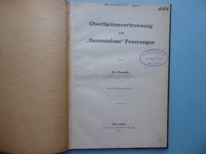 Oberflächenverbrennung und "flammenlose" Feuerungen. Mit 40 Abbildungen im Text.